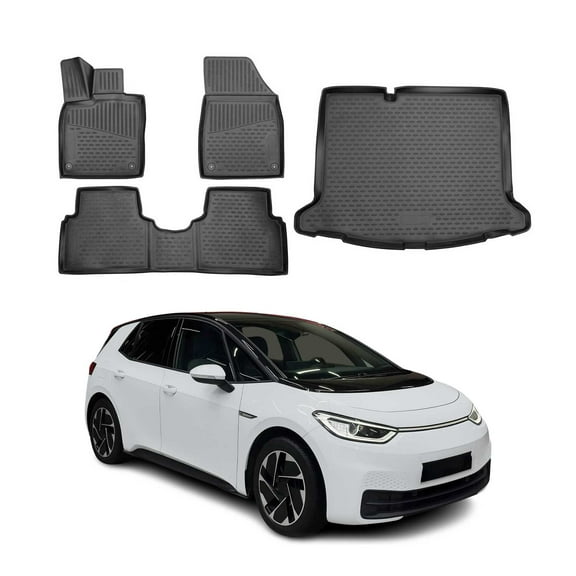 Custom Floor Mats & Cargo Liners for VW ID.3 2020-2024 Black 4 Pcs