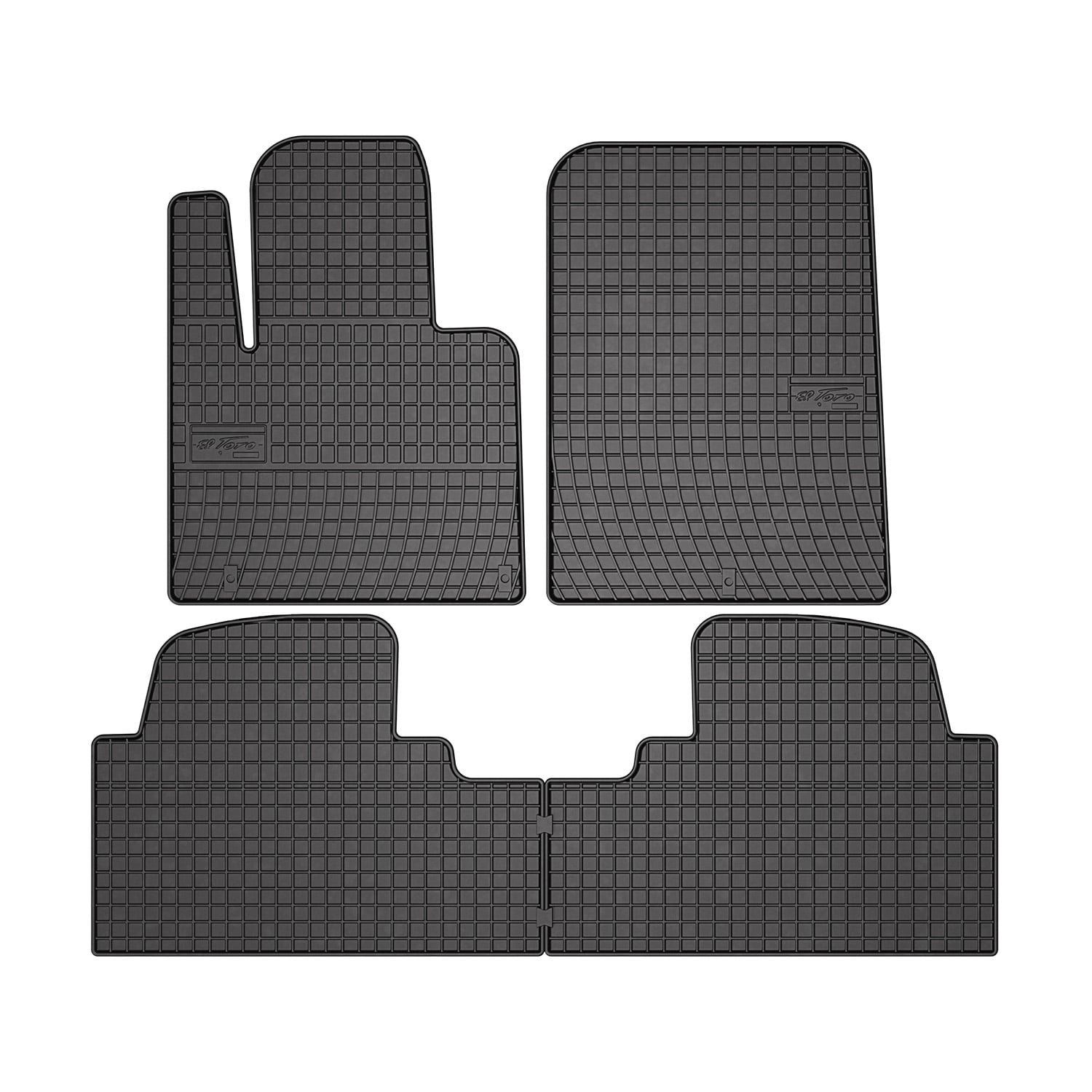 OMAC Floor Mats Liner for Hyundai Santa Fe 20132018 Black Rubber All