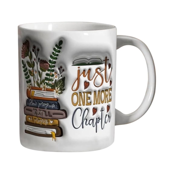 Custom Floral Book Lover Mug - 12oz Ceramic Reading Cup with Botanical Design, Microwave & Dishwasher Safe Gift for Teachers/Librarians (Personalizable Text) G