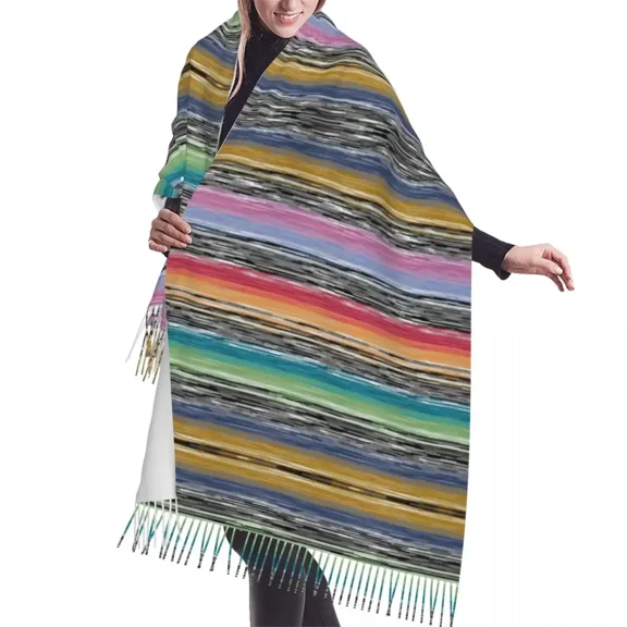 Customized Printed Flower Multicolor Pattern Art Scarf Men Women Winter Warm Scarves Shawls Wraps