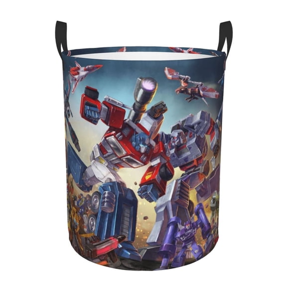 Custom Foldable Laundry Hamper Transformers Waterproof Storage Basket with Handle for Toy Collection Bedroom Bathroom Living Room(Medium)