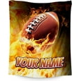 thumbnail image 1 of Custom Football Blanket - 40x50 Inches Sports Soft Cozy Fleece Blankets - Personalized Gifts for Football Player - Fire Plush Blanket for Boys Kids - Living Room Decor for Couch Party, 1 of 6