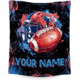 thumbnail image 1 of Custom Football Blanket, Cozy Soft Throw Blankets for Kids, Cool Black Flannel Throw Gifts for Couch Sofa, 40x50 Inches, 1 of 6