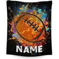 thumbnail image 1 of Custom Football Blankets for Adults - 80x60 Inches Sport Throw Blanket for Kids Teens - Personalized Game Day Black Soft Fuzzy Blankets for Bed Couch, 1 of 6