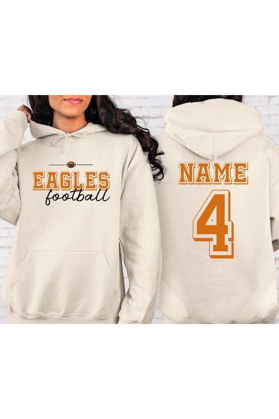 Custom Football Team Hoodie, Football Season Hoodie, Personalized Team Name Apparel, Game Day Season Gifts, School Football Team And Number