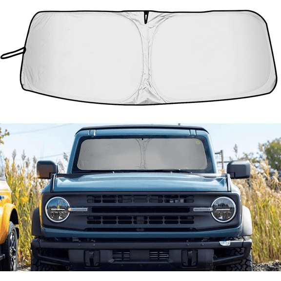 Custom For 2021-2024 Ford Bronco Windshield Sun Shade UV Block Front Cover Shield