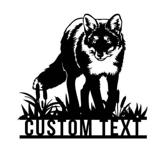 Custom Fox Animal Metal Wall Art Personalized Address Street Plaque Numbers Name Sign Home Decor Housewarming Birthday Gift