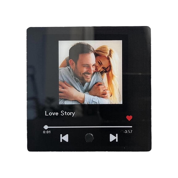 Custom Fridge, Custom Magnets for Fridge, Acrylic Display, 3X3 In, Music Magnets for Fridge, Personalized Photo Gifts, Valentine's Day Decorations, Valentine Decor, Black Kitchen