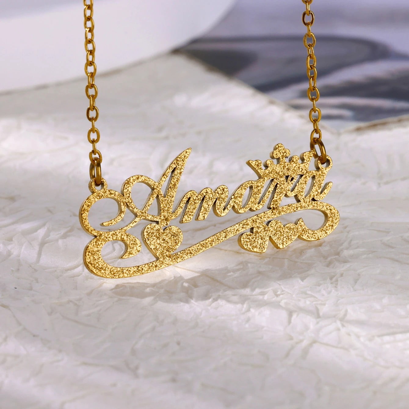 Gold Chains 14k Gold Name Necklace Real Gold 14K Solid Gold And