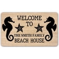 thumbnail image 1 of Custom Funny Doormat Welcome to Beach House Personalized Welcome Indoor Entrance Non-Slip Mat Rug Decor 24"x16", 1 of 4