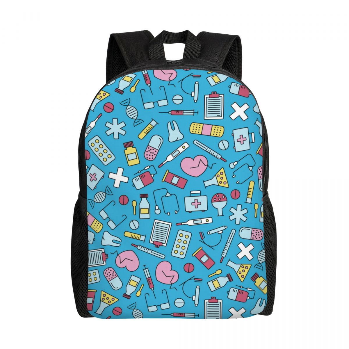Custom Funny Nurse Pattern Backpacks for Men Women College Students ...