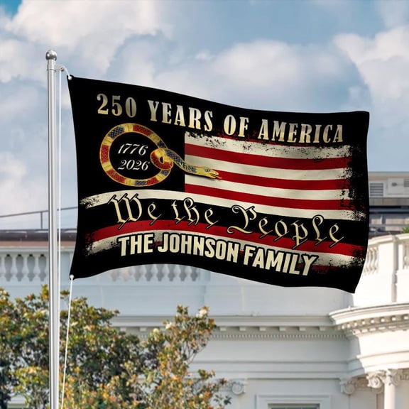 Custom Gadsden Snake America 250 Years Patriotic Flag 12x18 POLE NOT INCLUDED Garden Flag