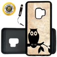 thumbnail image 1 of Custom Galaxy S9 Case (Cute Owl On Vintage Paper) Edge-to-Edge Rubber Black Cover Ultra Slim | Lightweight | Includes Stylus Pen by Innosub, 1 of 2