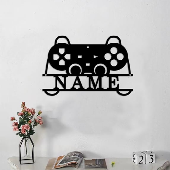 Gamer Name Sign Custom Game Controller Sign Video Game Room Metal Wall Art Personalized ...