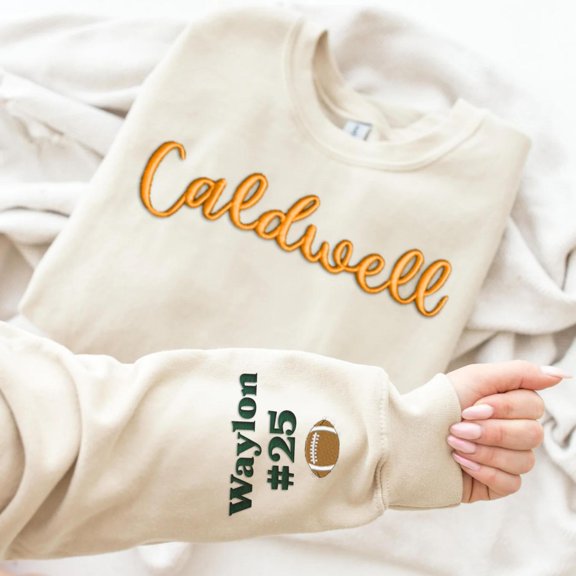 Custom Game Day 3D Puff Sweatshirt, College Team Spirit Crewneck, Custom Embroidered Sweatshirt