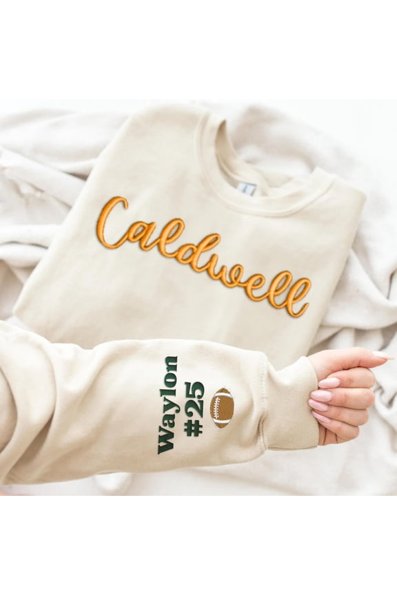 Custom Game Day 3D Puff Sweatshirt, College Team Spirit Crewneck, Custom Embroidered Sweatshirt