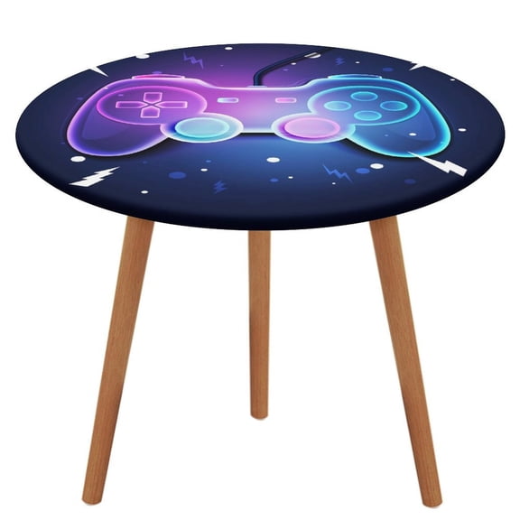 Custom Gamer Gaming Controller Round Tablecloth Waterproof Elastic Table Clothes for Dining Table Cute Desk Decor Protector Cover