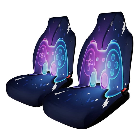 Custom Gamer Gaming Controller Set of 2 Car Seat Covers Seat for Carseats Front Seat Auto Car Interior Accessories Universal 2 Piece