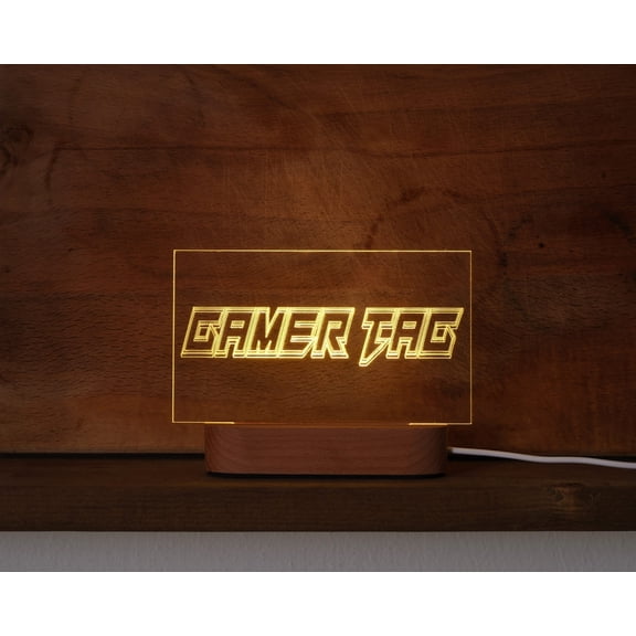 Custom Gamer Tag Name Night Light Personalized Acrylic LED Desk Sign Gaming Room Decor Streamer Gift For Men