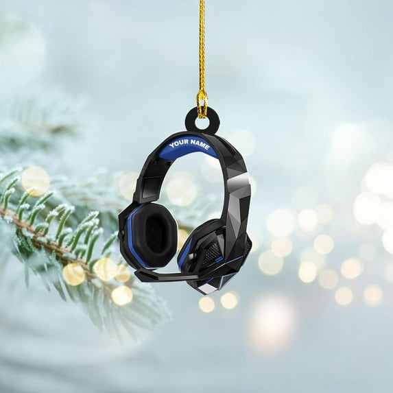 Custom Gaming Head Phones Ornaments 2025 Gaming Head Phones Light Christmas Ornament Gaming Headphone Flat Christmas Ornament Headphone Ornament Headphone Ornament Gift Christmas Tree Decor (HP2) -