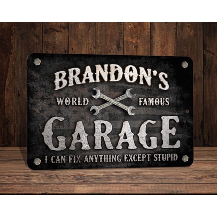 Custom Garage Metal Sign 8 X 12 Inch（20X30）: Vintage Black American Flag Metal Shop Sign