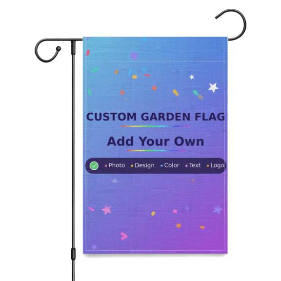Custom Garden Flag with Photo Text Logo, Double-Sided Printed Same Image, Personalized Yard Flag for Outdoor Decor, 12"x18"