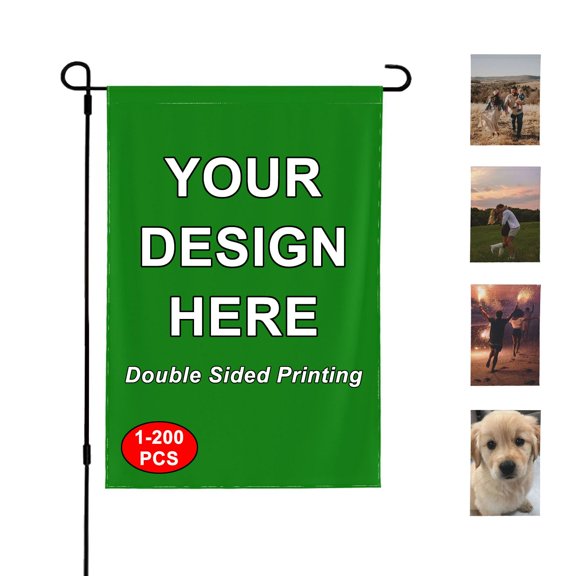 Custom Garden Flags for Outside Personalized Yard Flag Double Sided DIY Your Own Design Lawn Banner for Outdoor Decor Home Wall Decoration, Blank White 12x18 Inch (No Custom)
