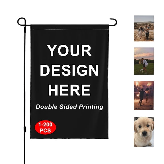 Custom Garden Flags for Outside Personalized Yard Flag Double Sided DIY Your Own Design Lawn Banner for Outdoor Decor Home Wall Decoration, Blank White 12x18 Inch (No Custom)