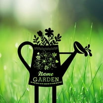 Custom Garden Name Sign Stake, Metal Flowers Yard Sign, Personalized Garden Stake, Yard Stake Decor, Gardener Name Plaque