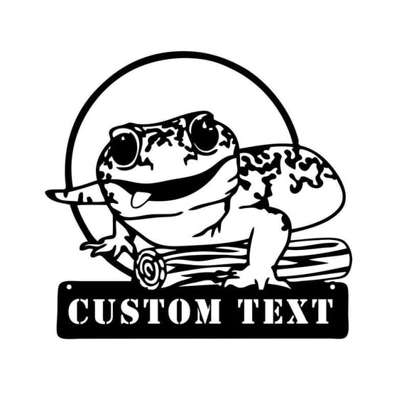 Custom Gecko Cave Metal Sign,Personalized Lizard Lover Name Metal Plaques , Decor Gifts Address Street House Number Signage