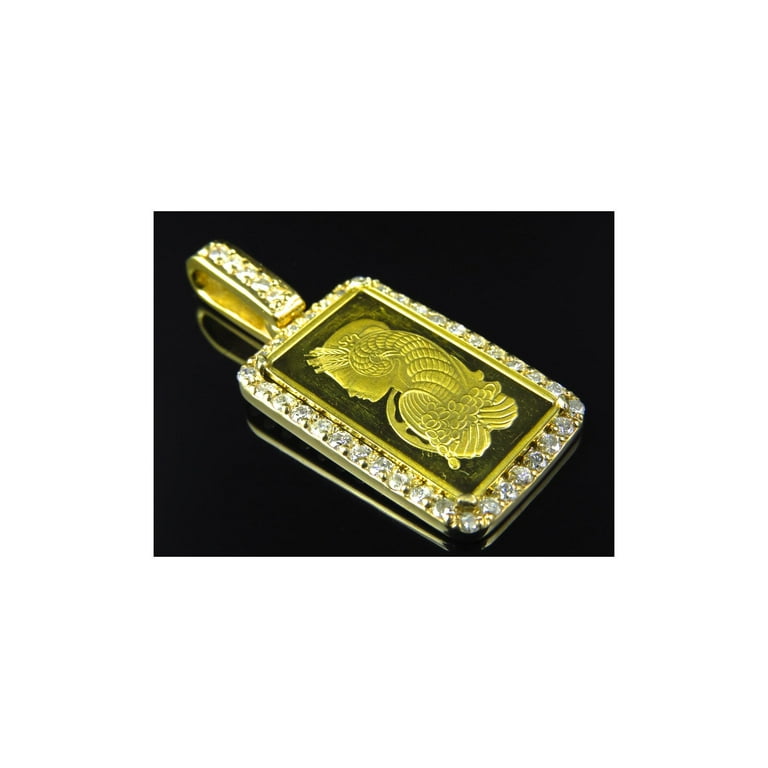 Custom Genuine Diamond Pamp Suisse Pendant in 24K Yellow Gold