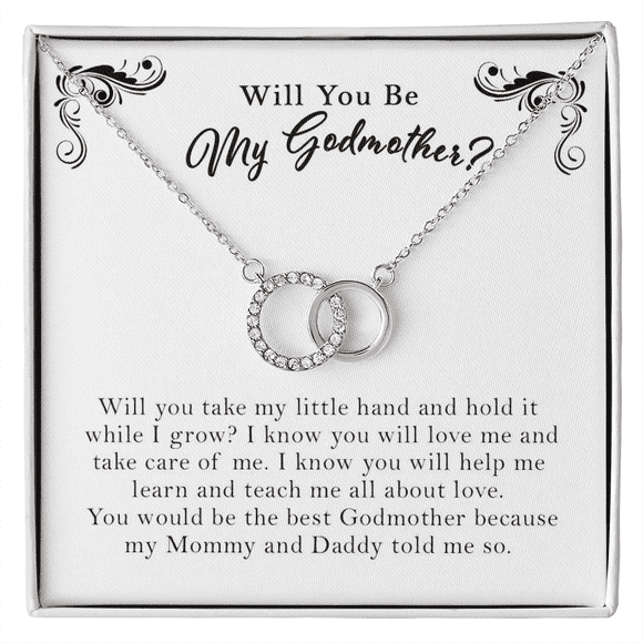 14K White Gold Female Necklace Gift for Godmother, Adult Proposal Gift