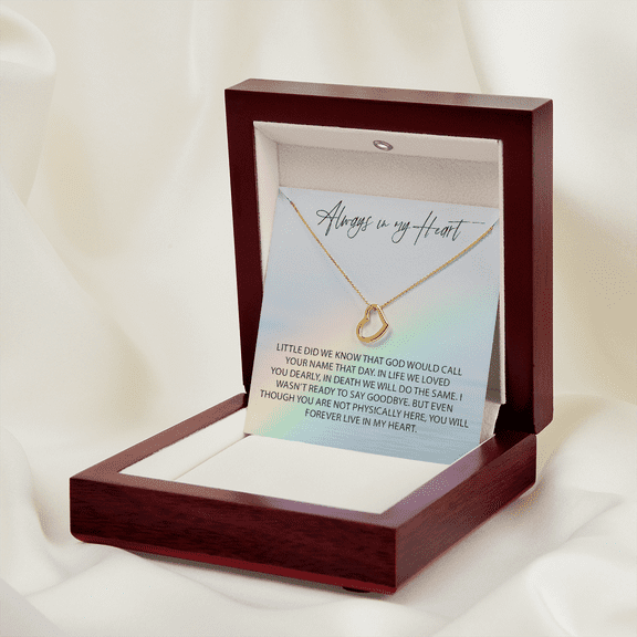 Custom Giant 14k White Gold Female Necklace in Memory of Loved One, Sympathy Gift