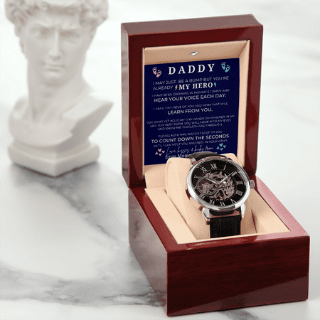 Custom Giant Luxury Wrist Watch for Daddy to Be, Male Leather Band Watch , Adult Gift