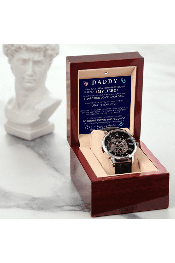 Luxury Wrist Watch for Daddy to Be, Male Leather Band Watch , Adult Gift