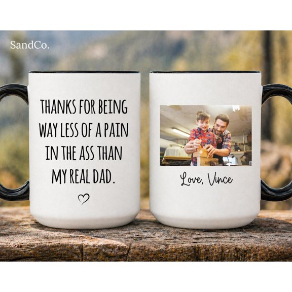 Custom Gift For Stepdad Bonus Dad Coffee Mug Fathers Day Gift From Son Step Father Cup SCD