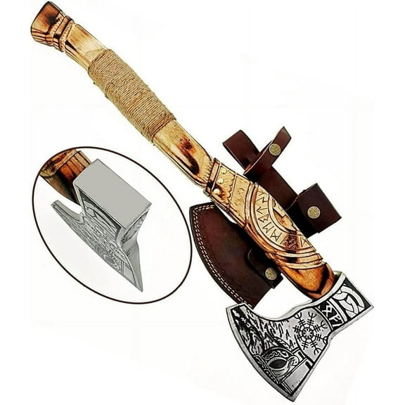 Custom Gift Forged Carbon Steel Axe with Rose Wood Shaft, Camping Axe (AX-7000)