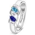 thumbnail image 1 of Custom Gift for Mom Personalized Mothers Ring Custom Birthstone Ring with 1-6 Birthstones Engraved Family Ring for Mom Grandma Mother's Day Anniversary Christmas, 1 of 6