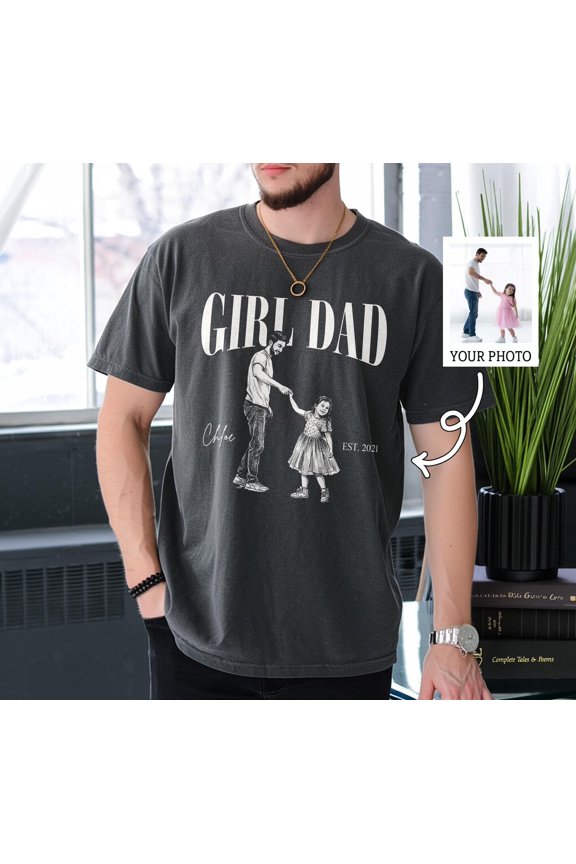 Custom Girl Dad Shirt Personalized Name Custom Tee Gift For Dad Fatheramp39s Day Custo