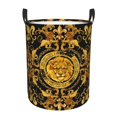 thumbnail image 1 of Custom Golden Lion And Damask Ornament Laundry Basket Collapsible Large Clothing Storage Bin Luxury Baroque Floral Baby Hamper, 1 of 6
