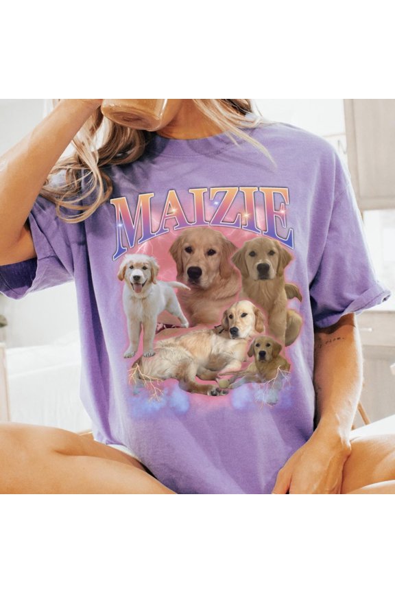 Custom Golden Retriever Shirt Funny Golden Tshirt 90s Rapper Personalized Dog Gift Golden