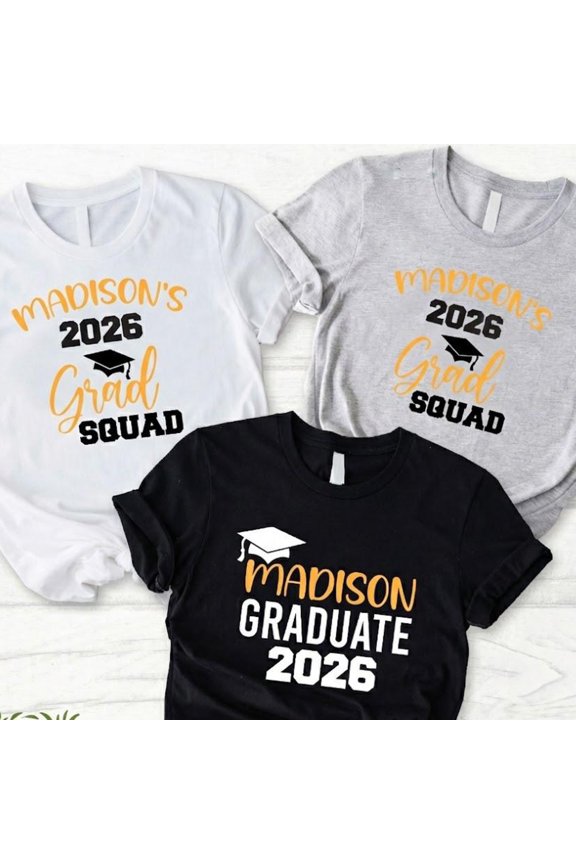Custom Grad Squad Shirt Custom Graduation TShirts Personalized Name Graduation Gift High S