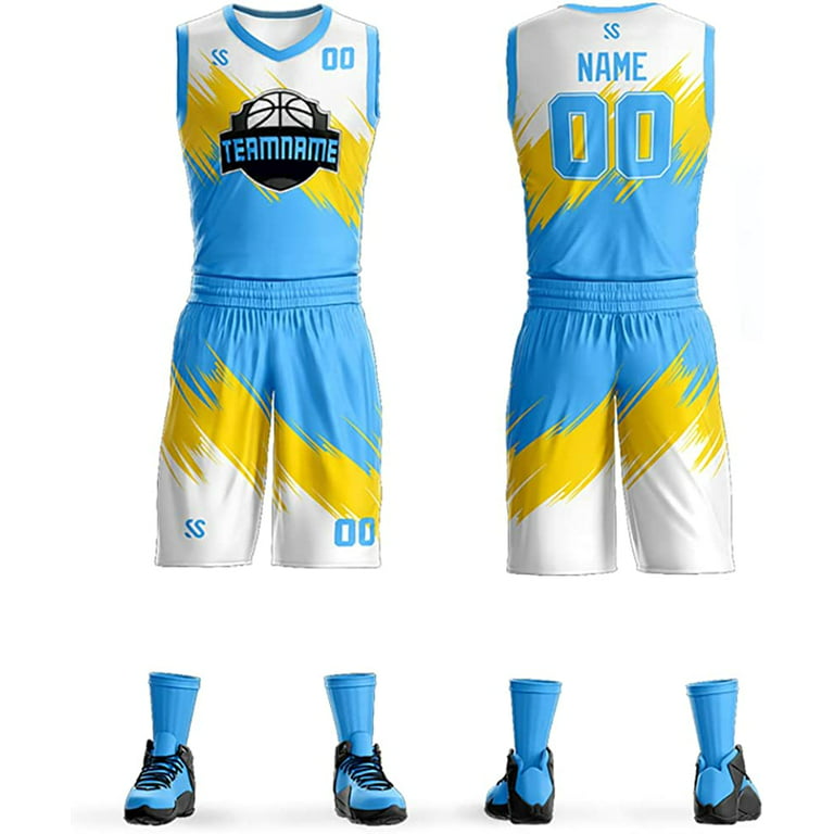 Custom Gradient Basketball Jersey Kit Printed Team Name & Number Personalized  Sports Uniform for Men/Youth 