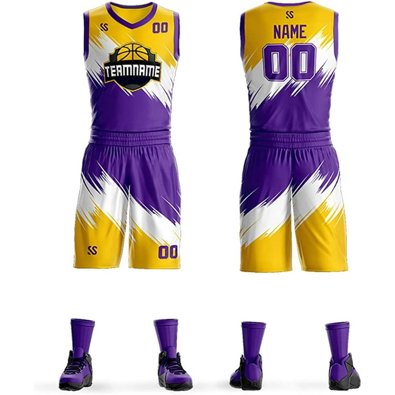 Custom Gradient Basketball Jersey Kit Printed Team Name Number