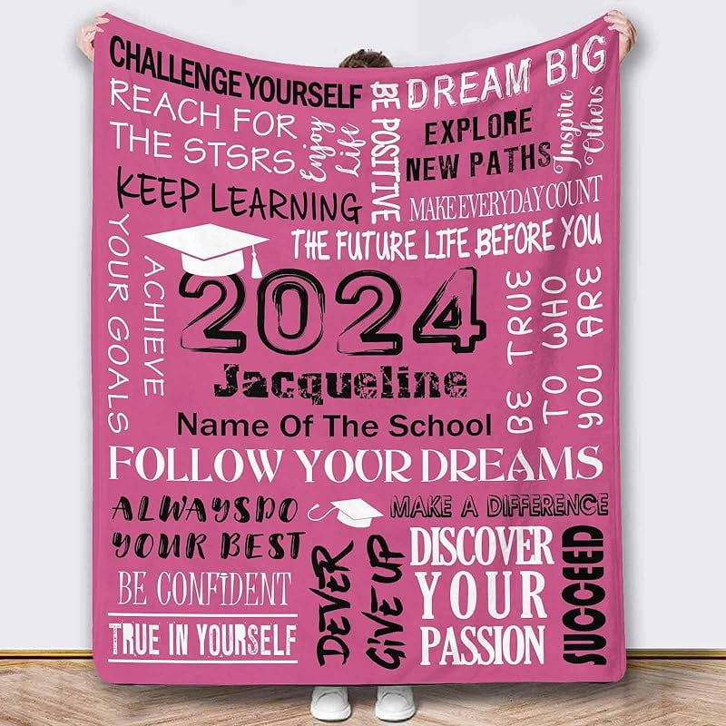 Custom Graduation Blanket 2024 Graduations Graduate 2024 Throw Blanket