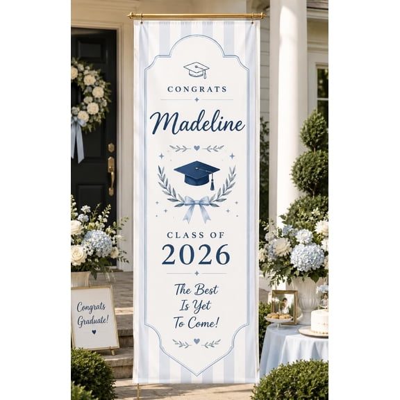 Custom Graduation Fabric Banner, Class Of 2026 Party Sign, Personalized Ceremony Backdrop, Senior Grad Decor