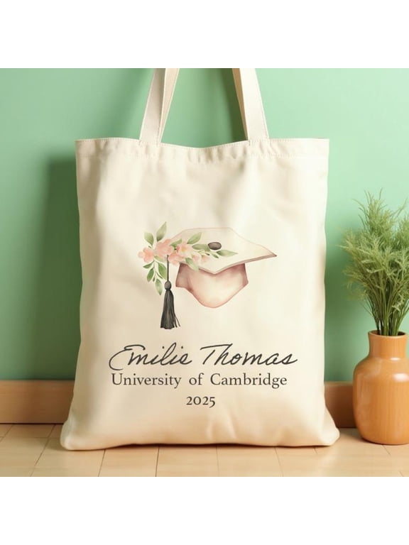 Custom Graduation Gift Tote Personalized Tote Bag Custom Name Canvas Bag Gift Custom Gift