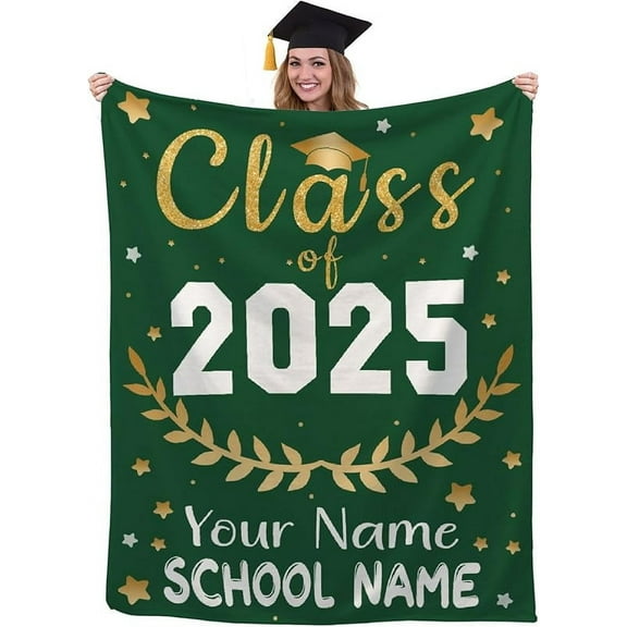 Custom Graduation Gifts Blanket for College Student Friends Personalized Picture Blanket is Super Soft and Warm,The Lightweight Flannel Blanket is for All-Season Use