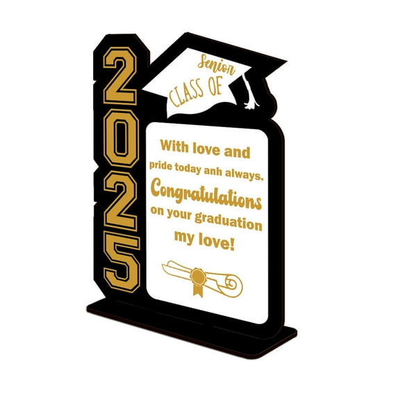 Custom Graduation Gifts for Friends – Durable Wooden Tabletop Decor with Photo Display, Graduation Party Supplies & Ceremony Centerpiece