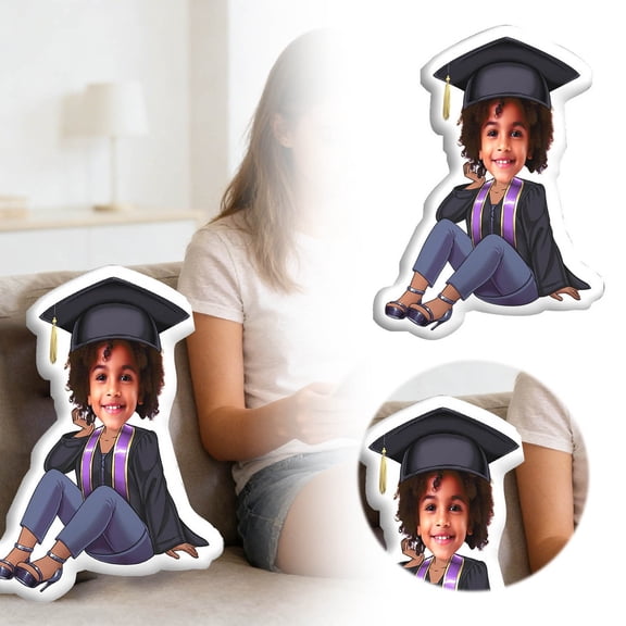 Custom Graduation Photo Cushion Polyester One Piece Customizable Soft Decor Keepsake Gift for Graduate Family Bedroom